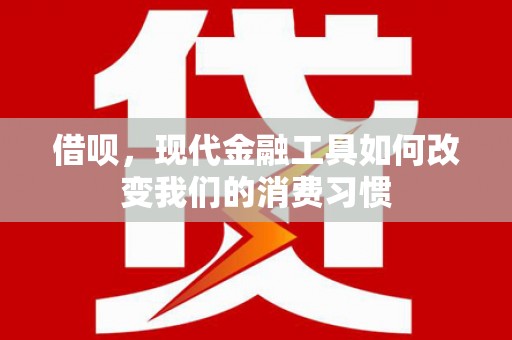 丰顺借呗，现代金融工具如何改变我们的消费习惯