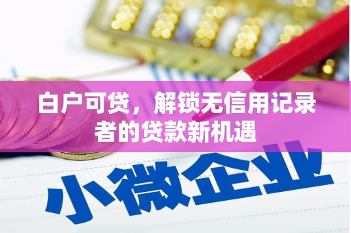 市中区白户可贷，解锁无信用记录者的贷款新机遇