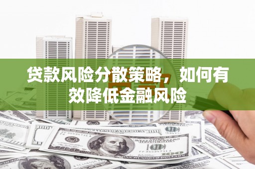 新都贷款风险分散策略，如何有效降低金融风险