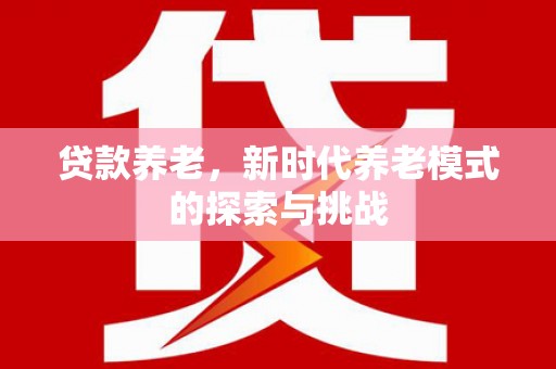 盐津贷款养老，新时代养老模式的探索与挑战