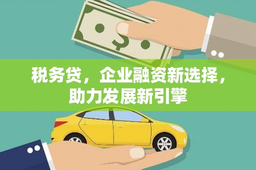 新晃税务贷，企业融资新选择，助力发展新引擎