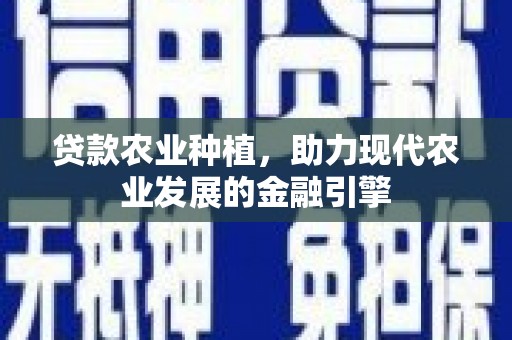 皇姑贷款农业种植，助力现代农业发展的金融引擎