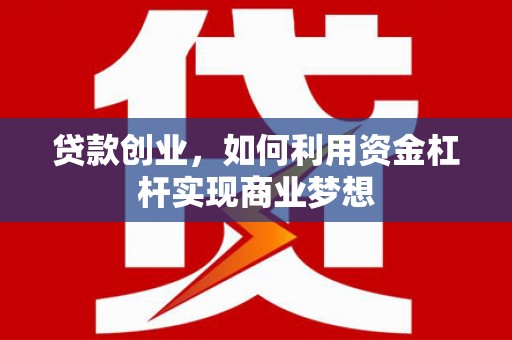 尼玛贷款创业，如何利用资金杠杆实现商业梦想