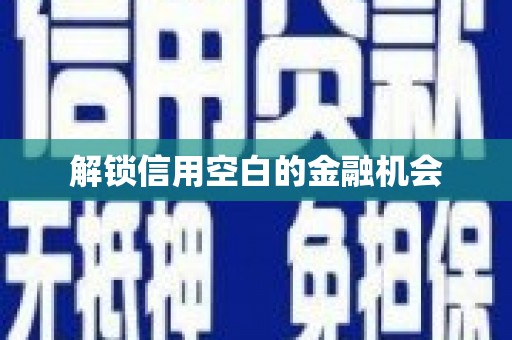 无锡解锁信用空白的金融机会